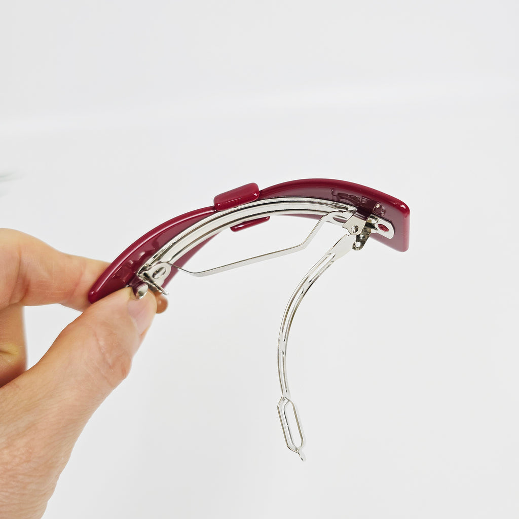 Camille Bow Hair Barrette 3.7 in – Tortoise Shell, French Pin, for Half-Up