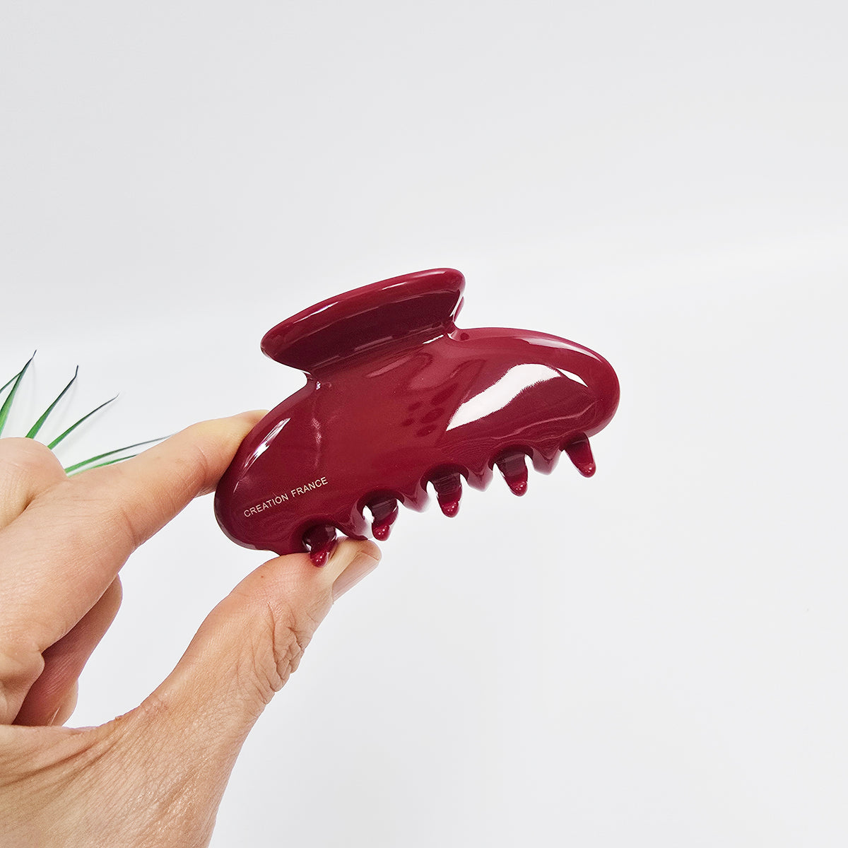 Half Moon Medium Hair Claw Clip 3.5 in – 8 Pastel Red