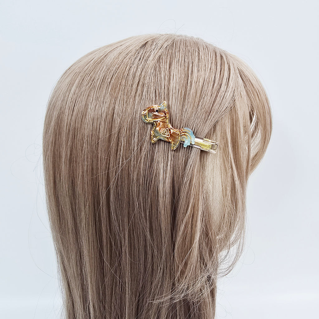 Pony Mini Alligator Hair Clip 2.4 in – Gold Stitch, French-style