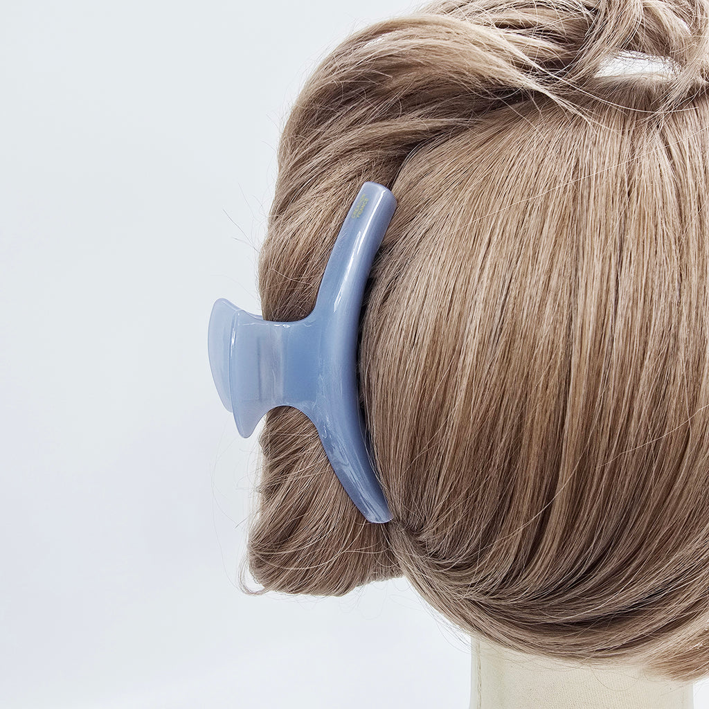 Curve Large Hair Claw Clip 4.5 in – Solid Glossy, French-style, for Updos