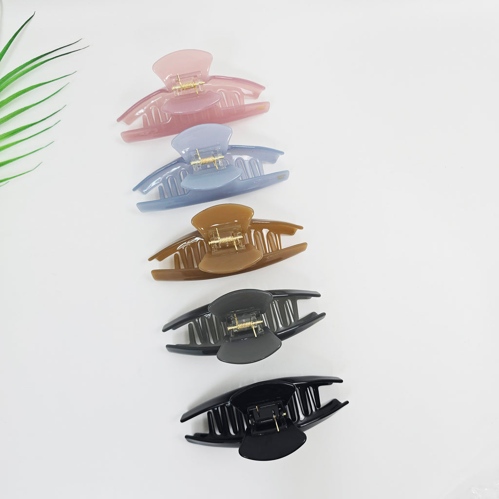 Curve Large Hair Claw Clip 4.5 in – Solid Glossy, French-style, for Updos