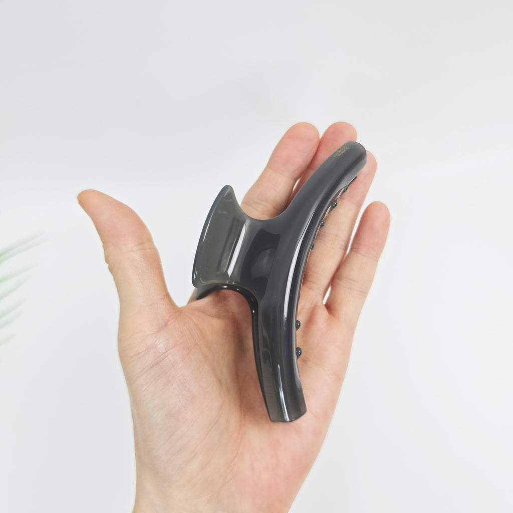 Curve Large Hair Claw Clip 4.5 in – Solid Glossy, French-style, for Updos