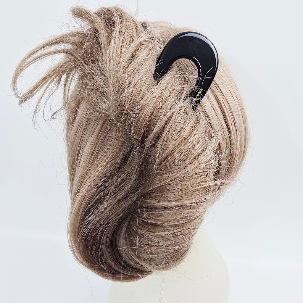 U-Shape Long Hair Stick 5.5 in – Aurora & Solid, French Pin, for Thick Hair