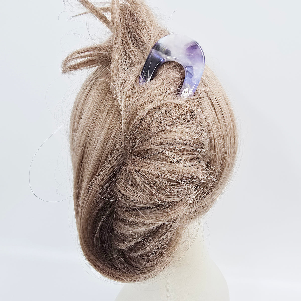 U-Shape Long Hair Stick 5.5 in – Aurora & Solid, French Pin, for Thick Hair