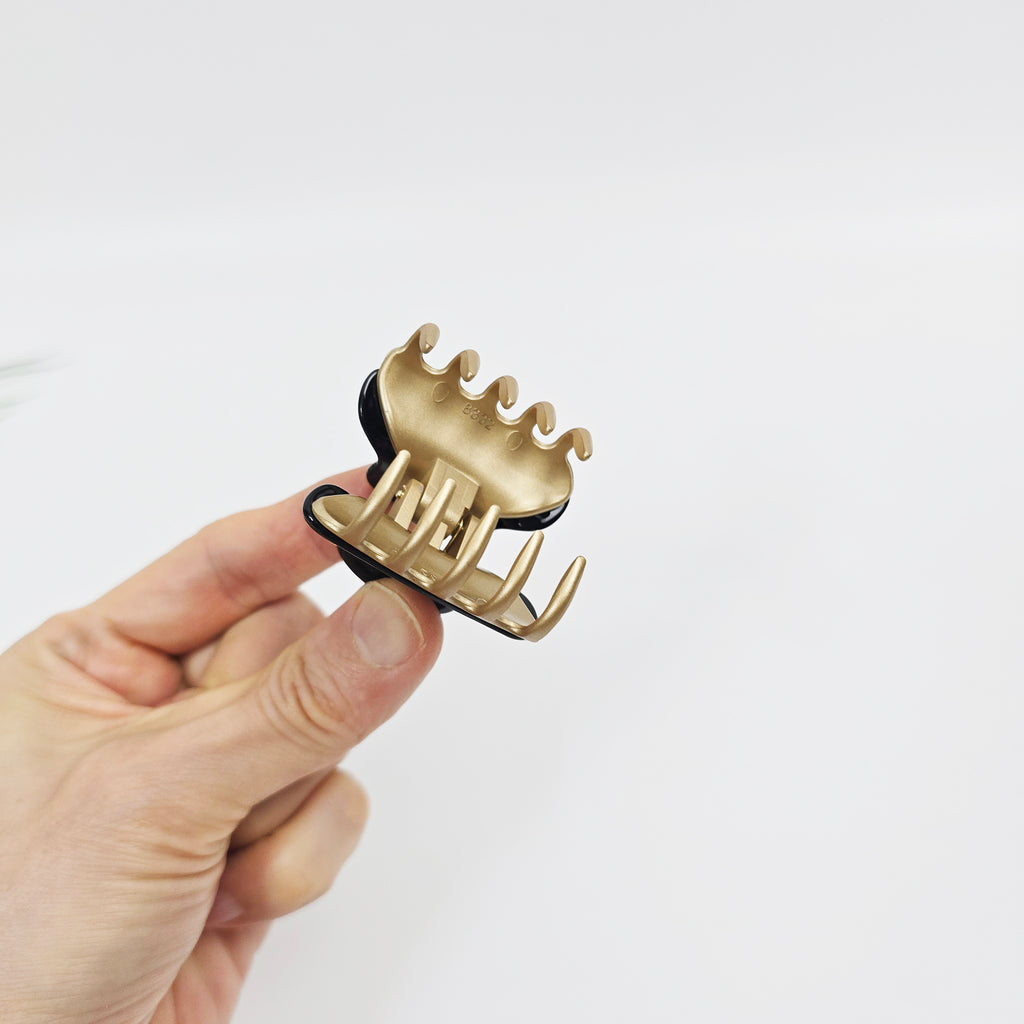 Two-Tone Mini Hair Claw Clip 1.6 in – Tortoise Shell & Solid, French-style