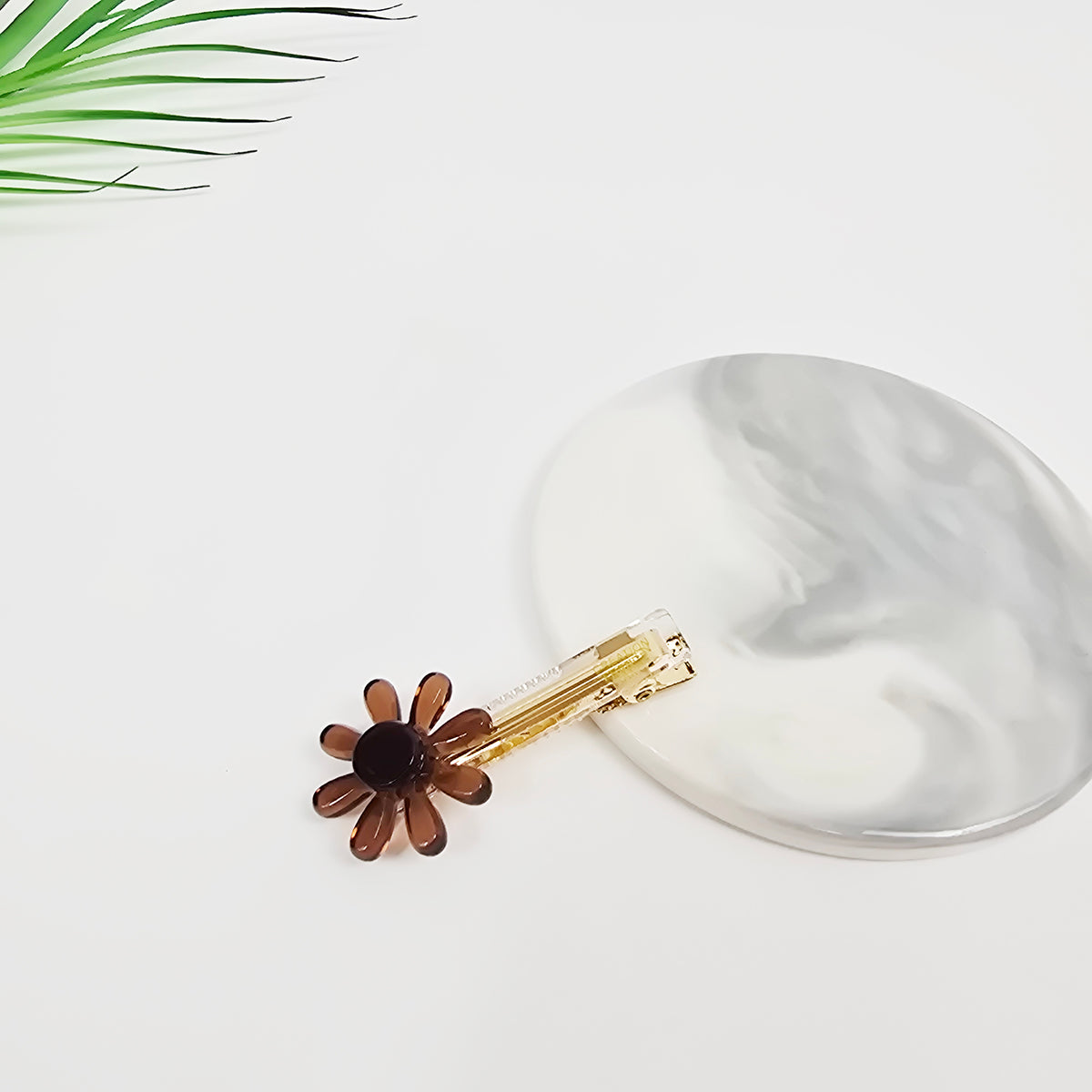 Sunflower Mini Alligator Hair Clip 2.2 in – Pastel & Clear, French Pin