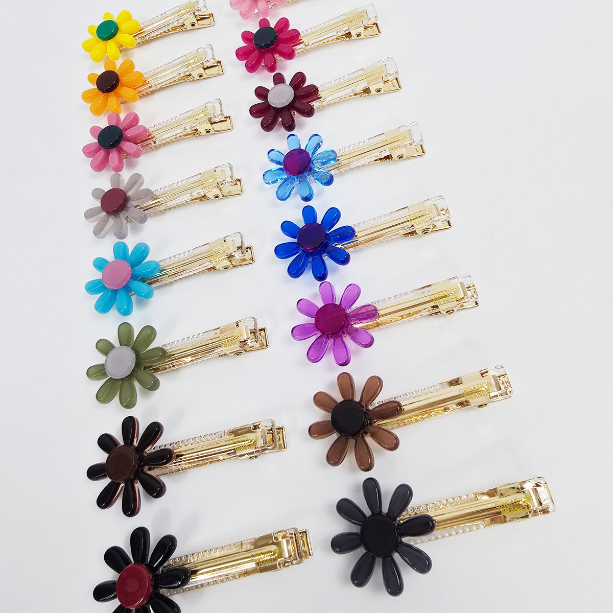 Sunflower Mini Alligator Hair Clip 2.2 in – Pastel & Clear, French Pin