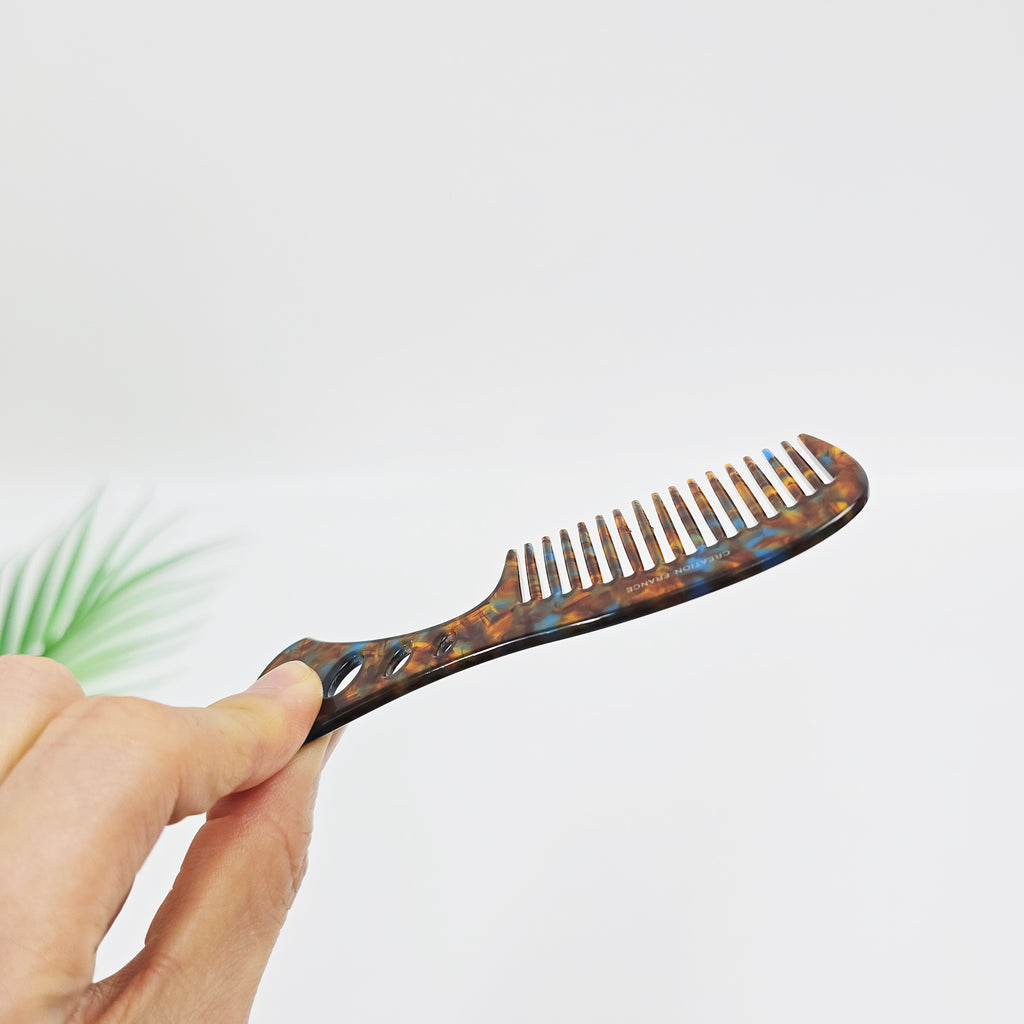 Handle Pocket Hair Comb 4.5 in – Tortoise Shell Marble, French-style