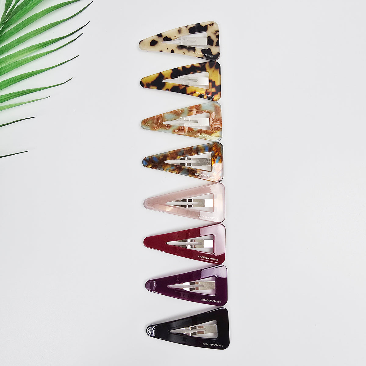 Triangle Snap Clip 2.8 in – Tortoise Shell, Solid & Pastel, French Pin
