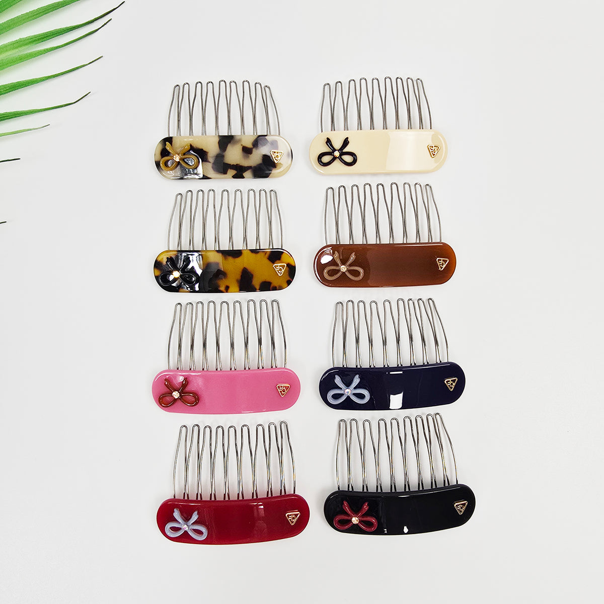 Bow Mini Hair Comb Pin 2.6 in – Tortoise Shell, Solid & Pastel, French Pin