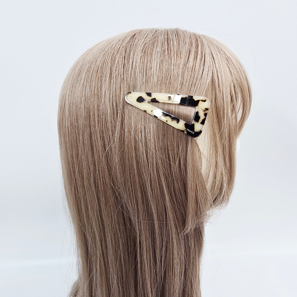 Triangle Snap Clip 2.8 in – Tortoise Shell, Solid & Pastel, French Pin