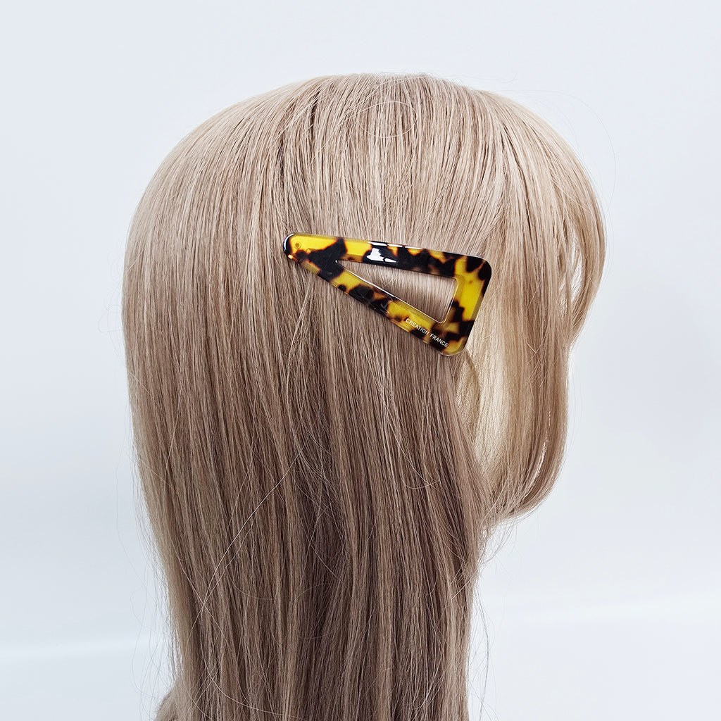 Triangle Snap Clip 2.8 in – Tortoise Shell, Solid & Pastel, French Pin