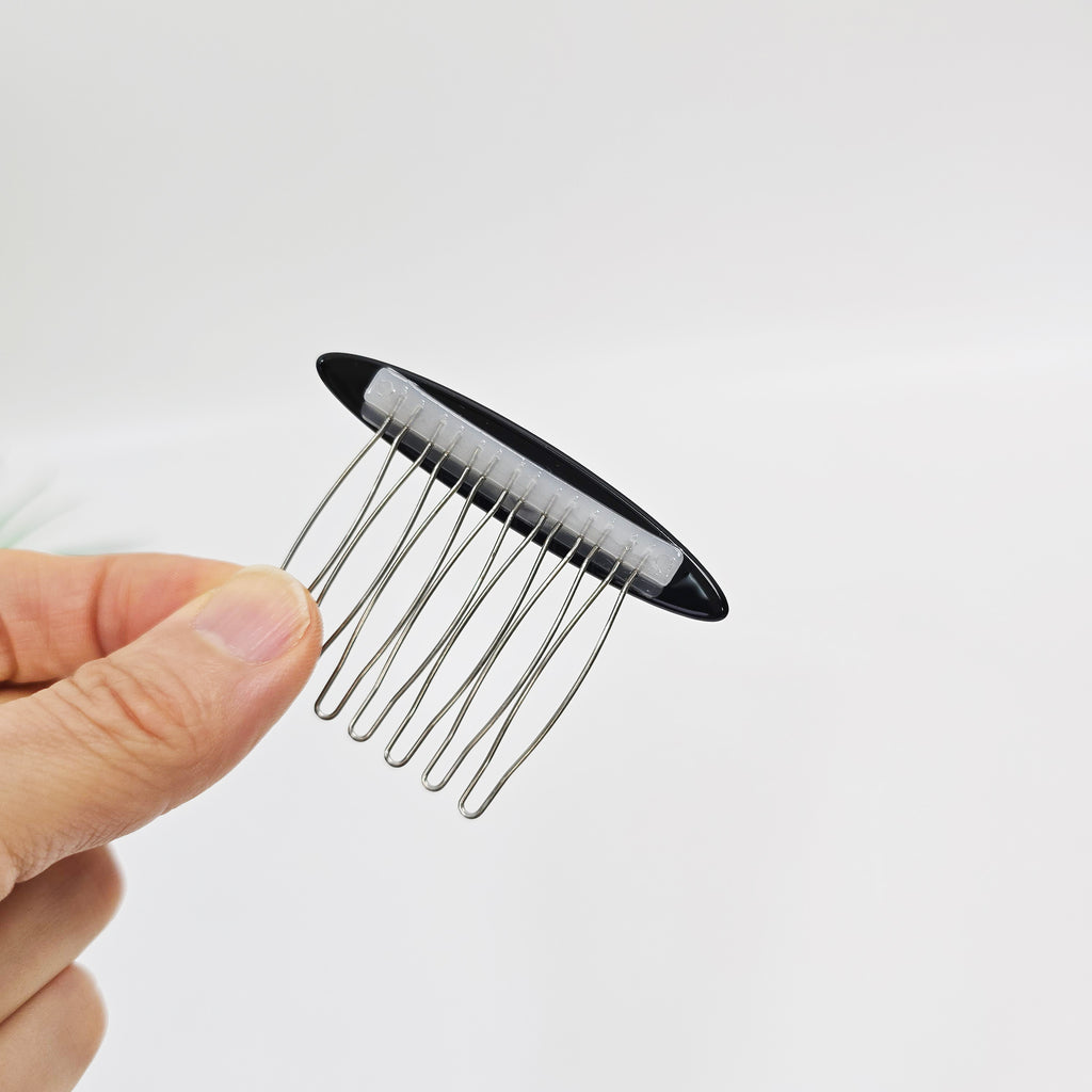 Oval Mini Hair Comb Pin 2.6 in – Tortoise Shell, Solid & Neon, French Pin