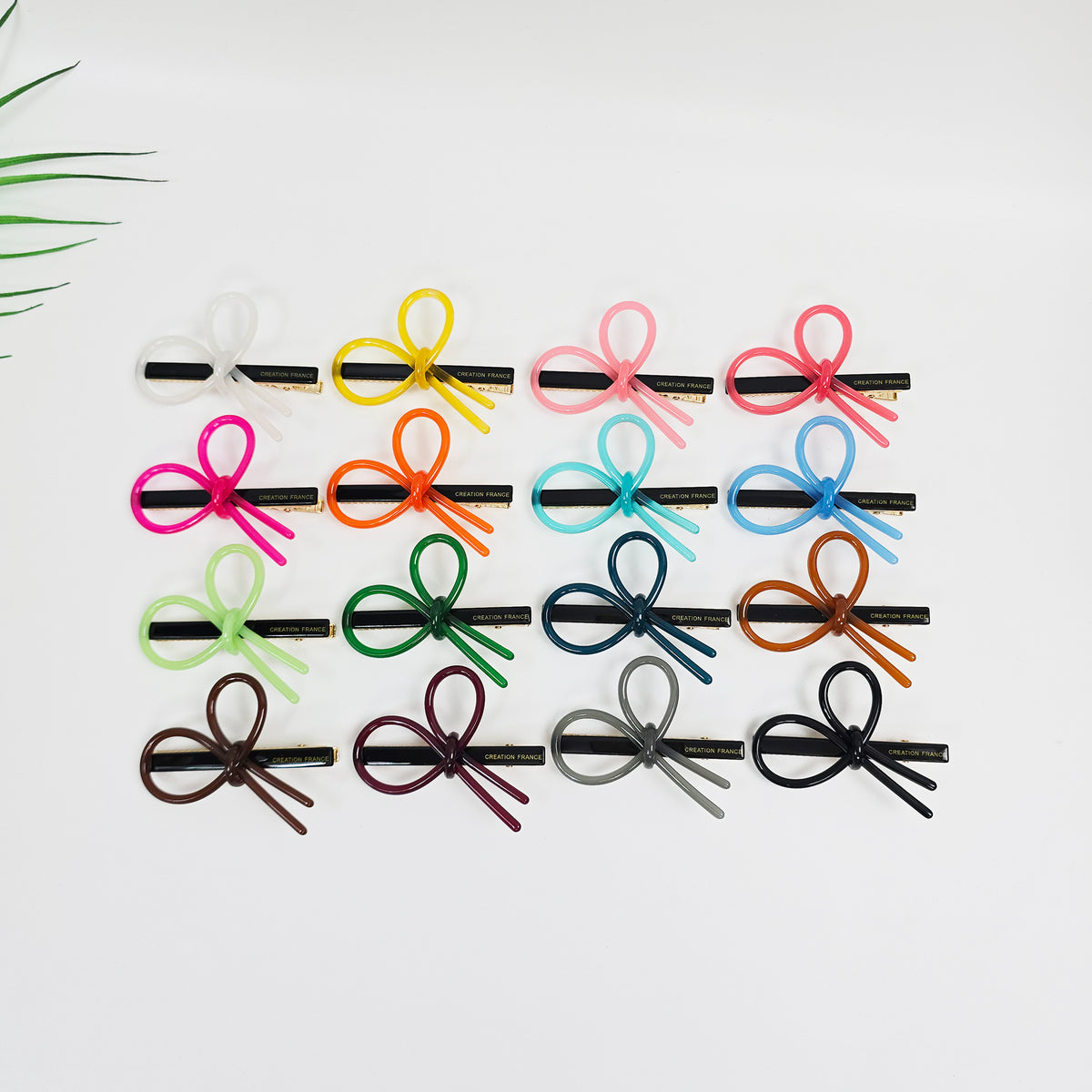 Line Bow Mini Alligator Hair Clip 2.4 in – Solid & Neon Colors, French Pin