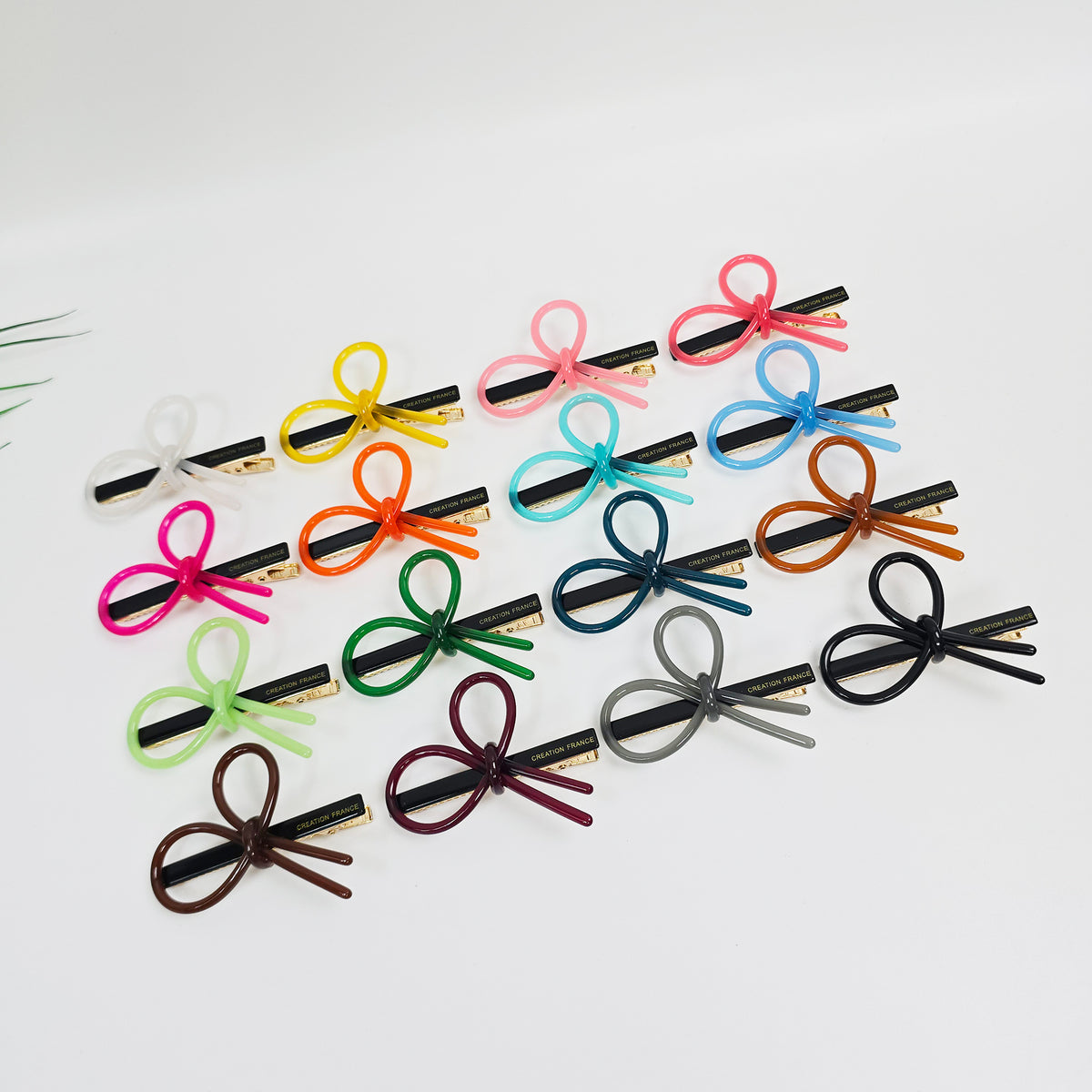 Line Bow Mini Alligator Hair Clip 2.4 in – Solid & Neon Colors, French Pin