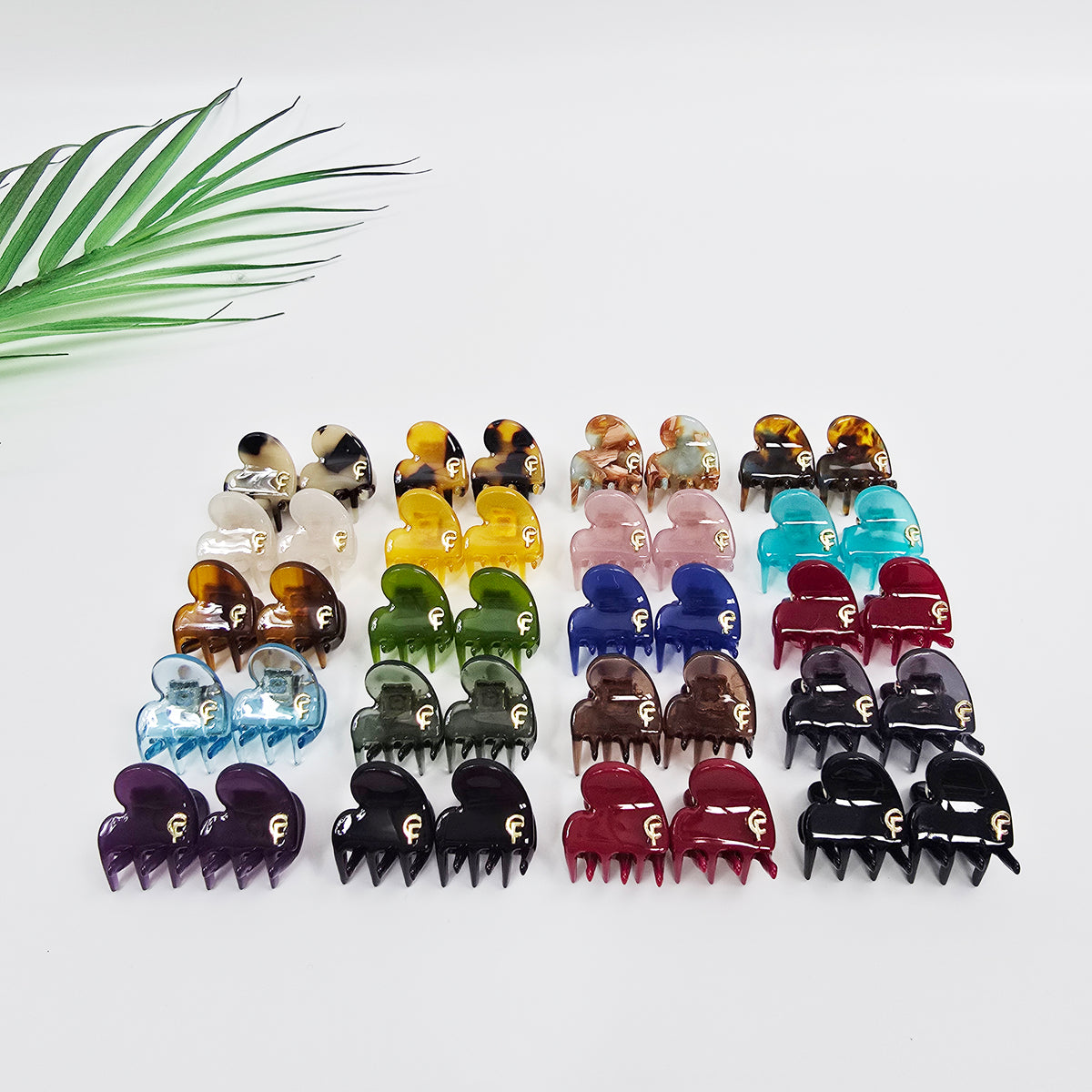 Heart Extra Mini Hair Claw Clips Set of 2 0.6 in – Solid & Tortoise Shell