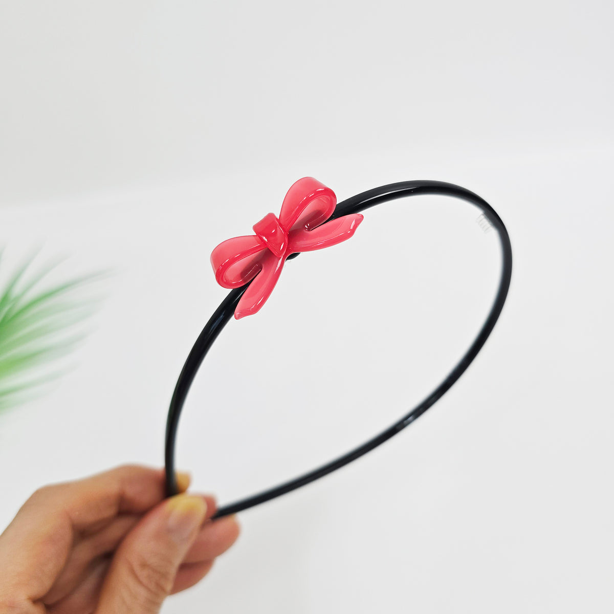 Petite Bow Thin Headband 0.2 in wide – 3D Mini Bow, 16 Colors, French-style