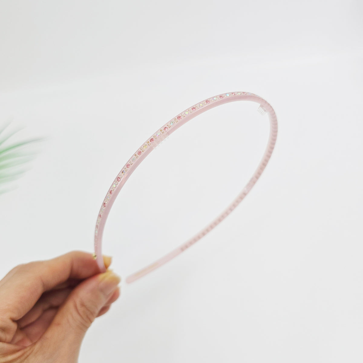 Slim Cubic Thin Headband 0.2 in wide – Mini Crystals, Tortoise & Solid