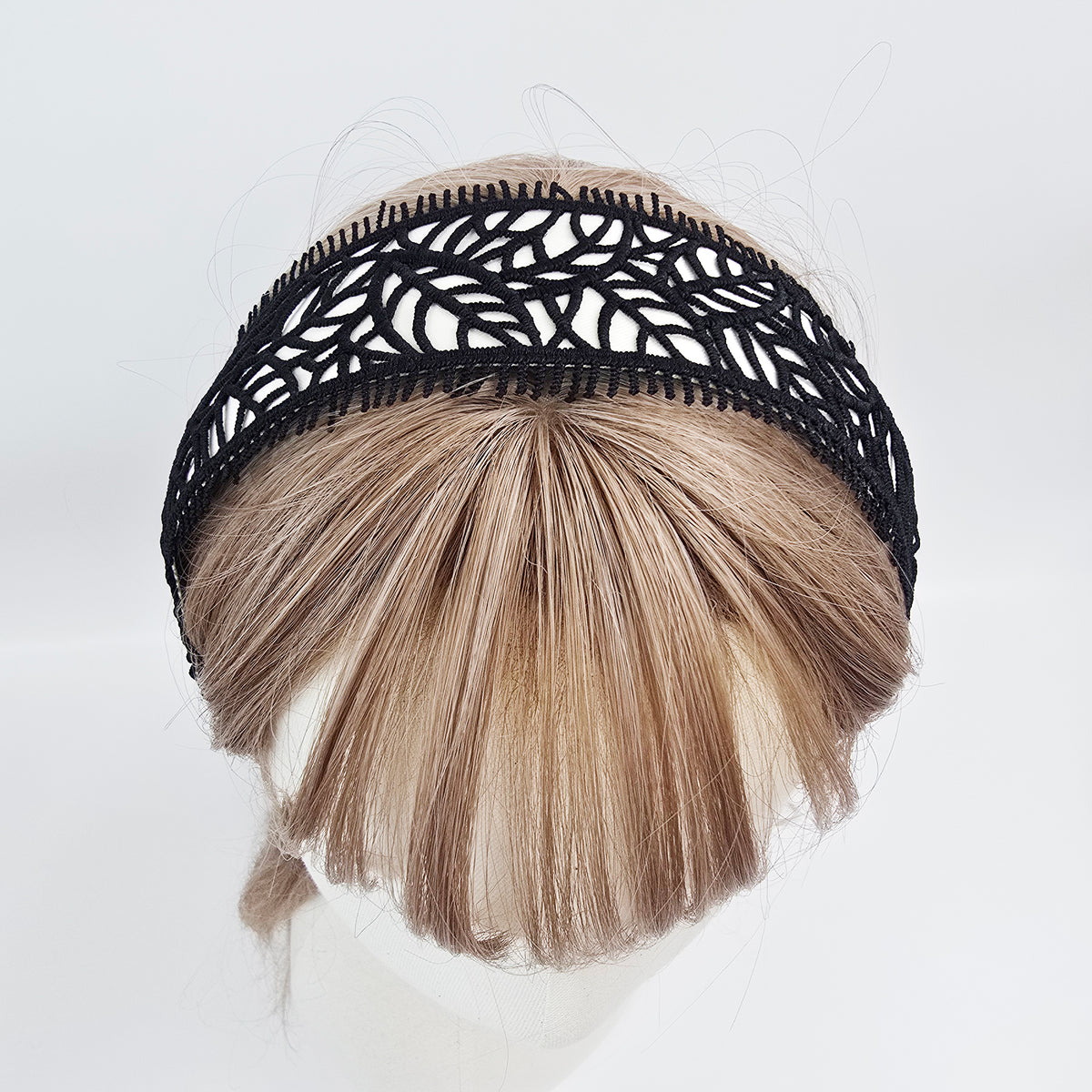 Leaf Lace Wide Headband 2.4 in wide – Embroidered Fringe, French-style