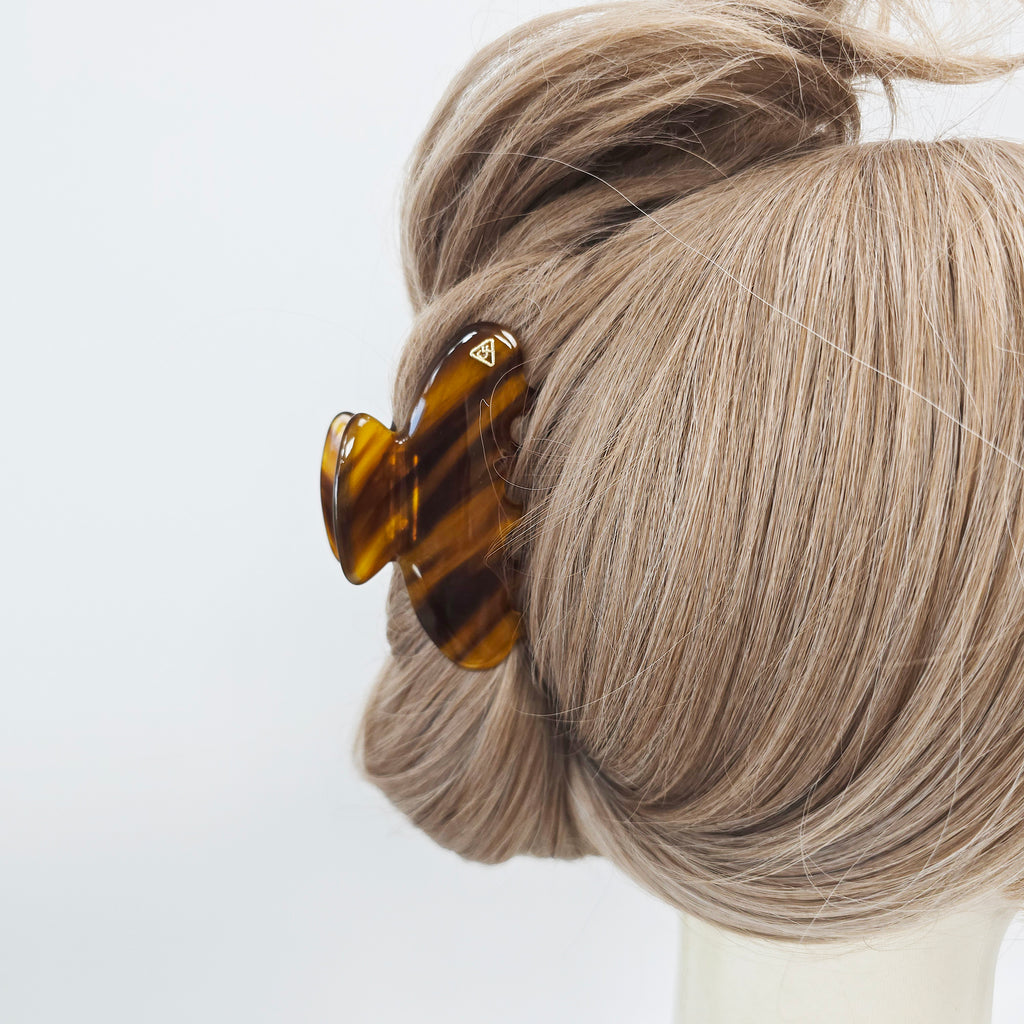 Lumiel Half Moon Medium Hair Claw Clip 3.5 in – Glossy Marble, New Colors