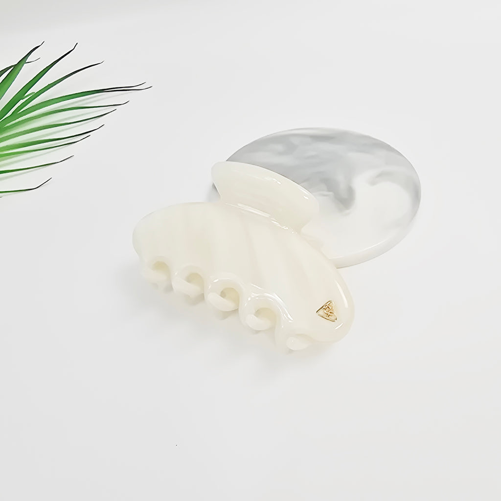 Lumiel Half Moon Medium Hair Claw Clip 3.5 in – Glossy Marble, New Colors