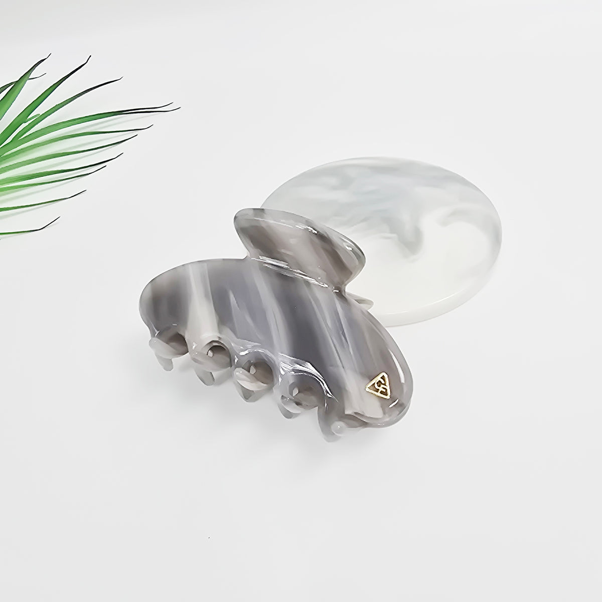 Lumiel Half Moon Medium Hair Claw Clip 3.5 in – Glossy Marble, New Colors