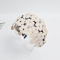 Dahlia Lace Wide Headband 3.1 in wide – 3D Floral Embroidery, French-style