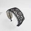 Leaf Lace Wide Headband 2.4 in wide – Embroidered Fringe, French-style