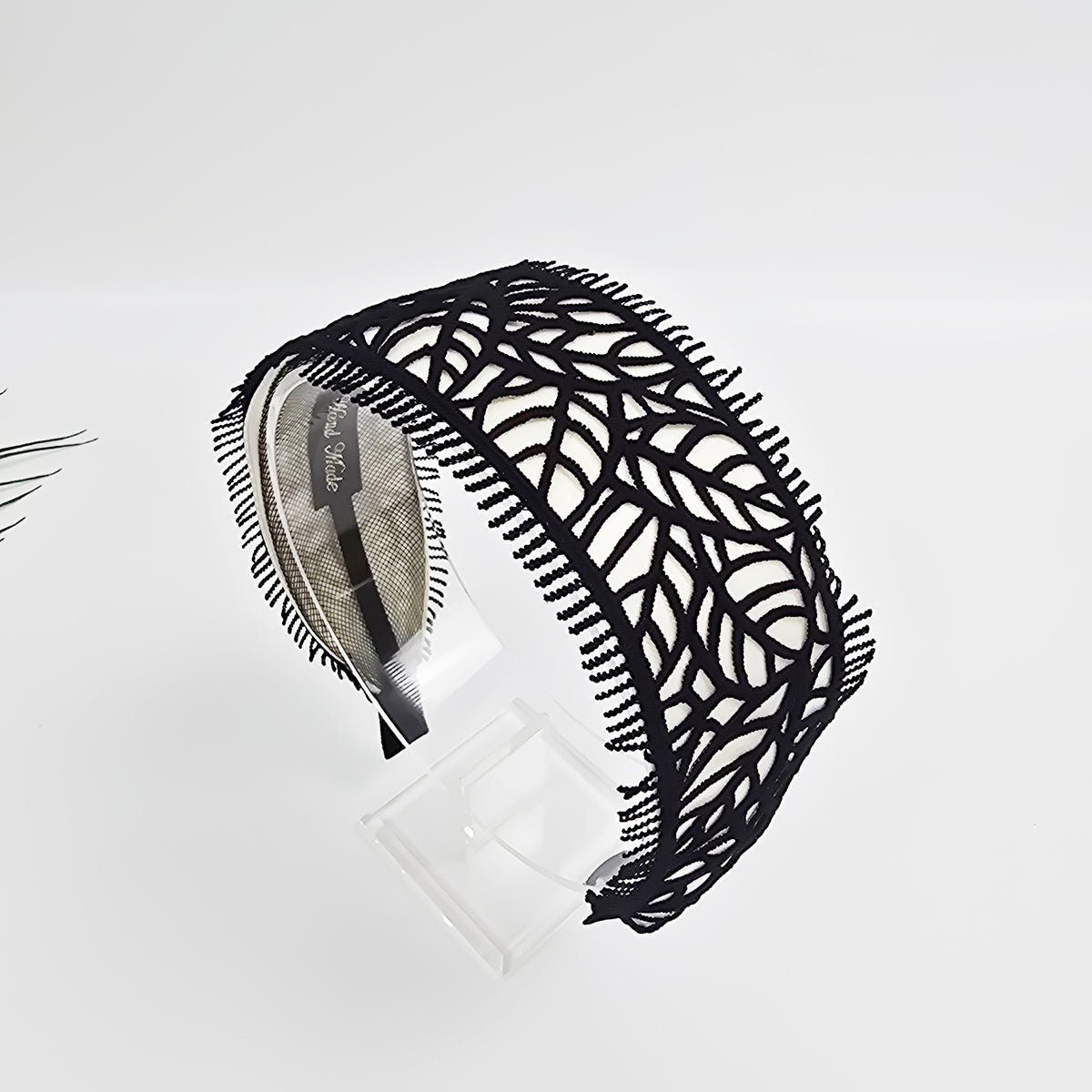 Leaf Lace Wide Headband 2.4 in wide – Embroidered Fringe, French-style