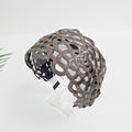 Shine Lace Wide Headband 3.3 in wide – Embroidered Scallop, French-style