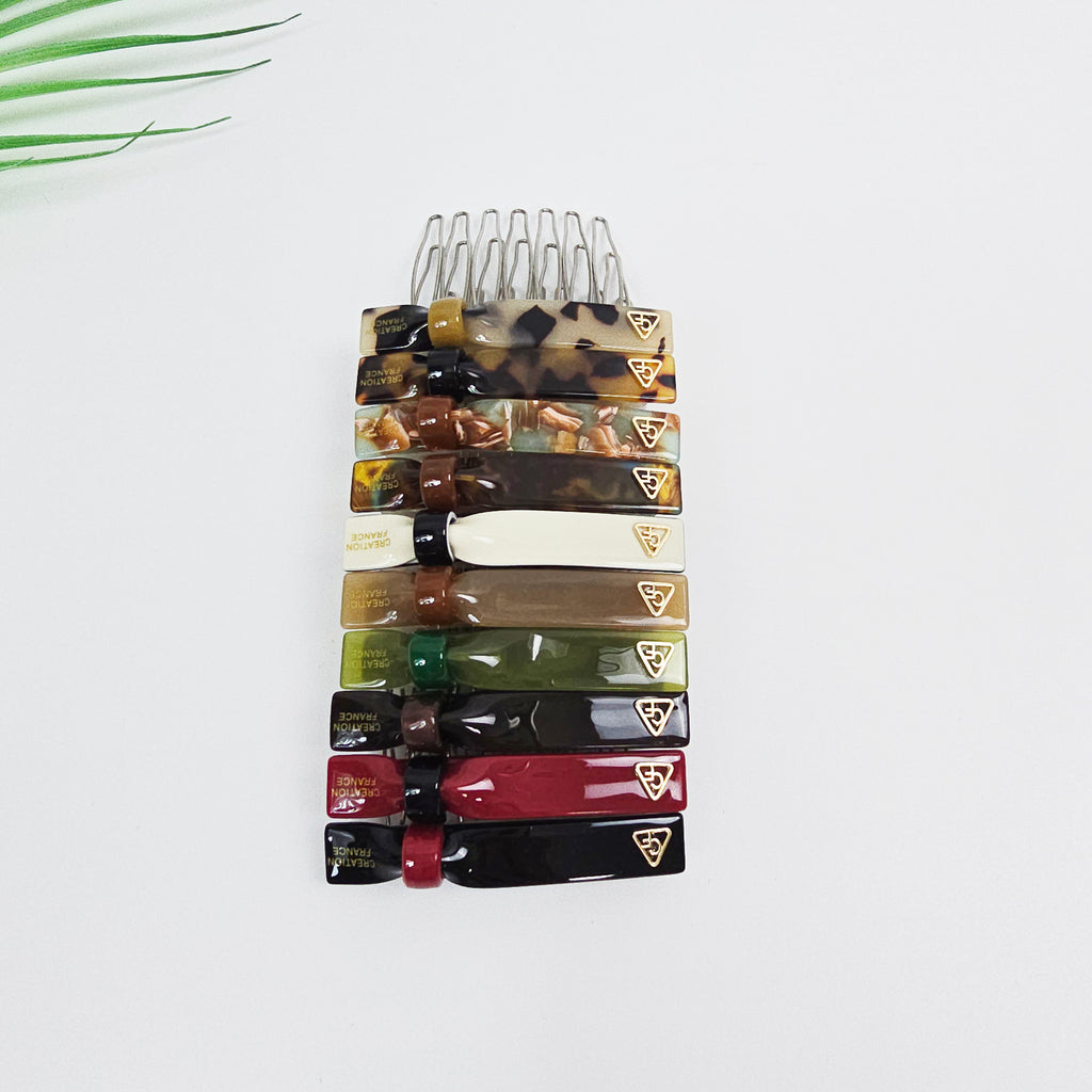Slim Ring Mini Hair Comb Pin 2.3 in – Tortoise Shell & Solid, French Pin