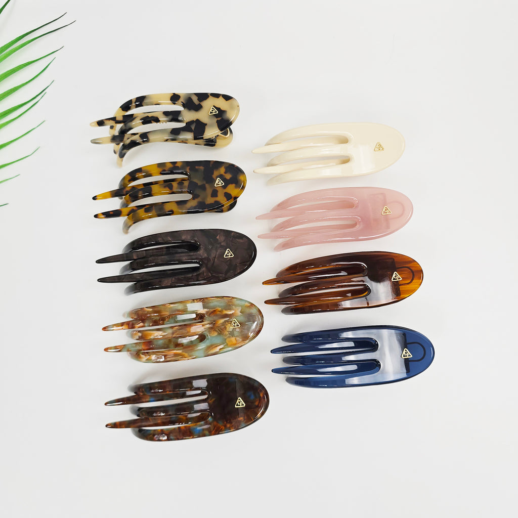 Midi Curved Alligator Hair Clip – color lineup, angle