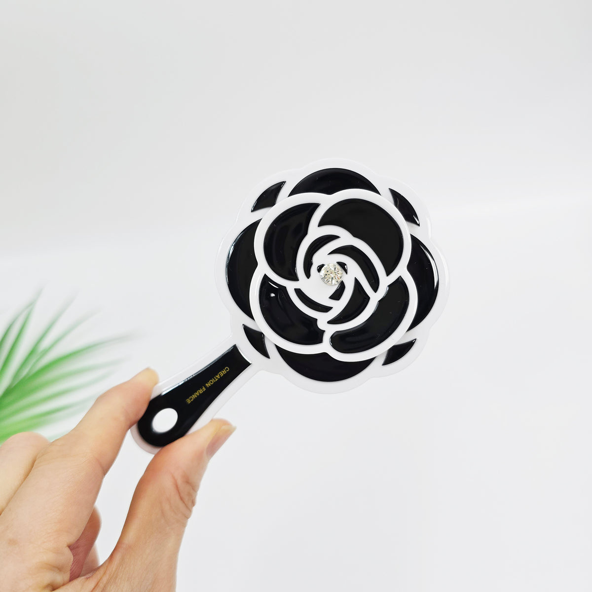 Camellia Jewel Mini Hand Mirror 5.0 in – Pastel, Cubic, Portable