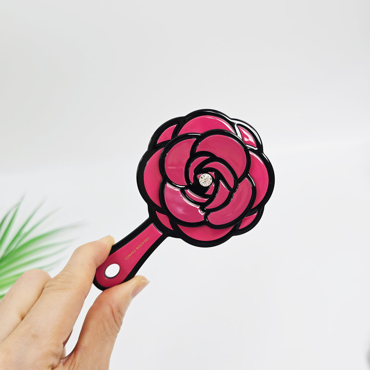 Camellia Jewel Mini Hand Mirror 5.0 in – Pastel, Cubic, Portable