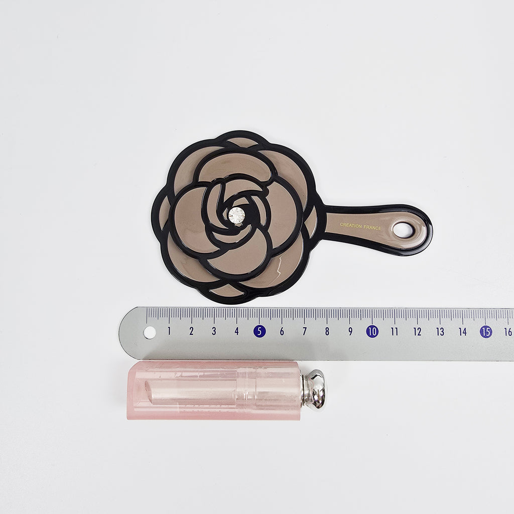 Camellia Jewel Mini Hand Mirror 5.0 in – Pastel, Cubic, Portable