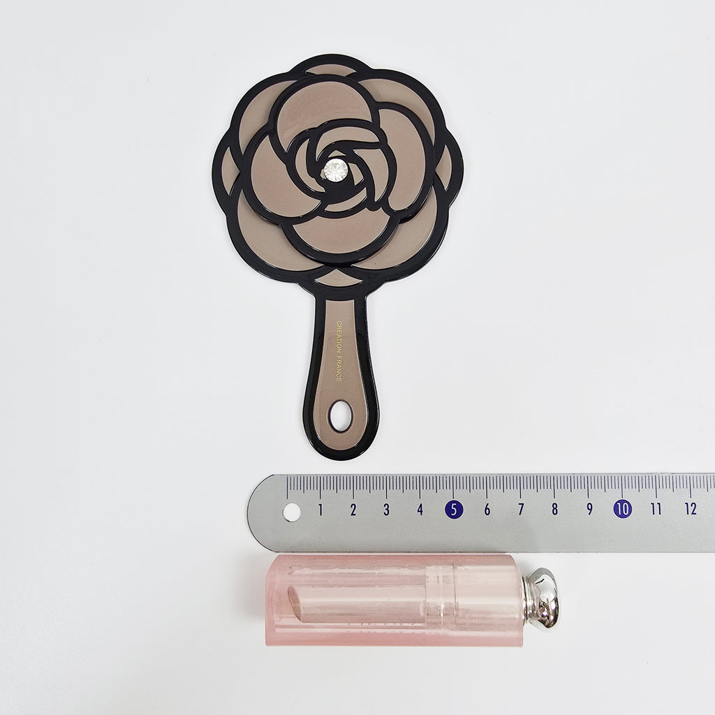 Camellia Jewel Mini Hand Mirror 5.0 in – Pastel, Cubic, Portable