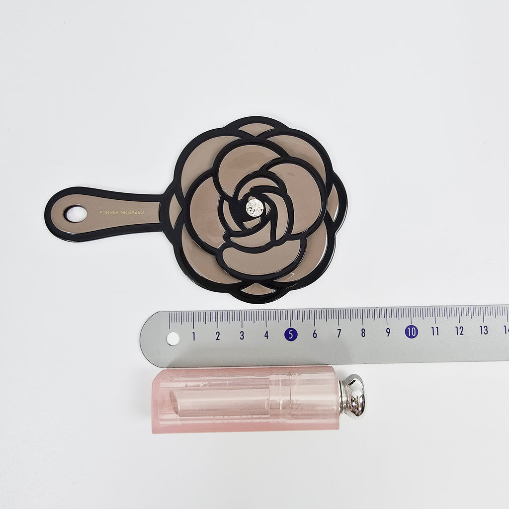 Camellia Jewel Mini Hand Mirror 5.0 in – Pastel, Cubic, Portable