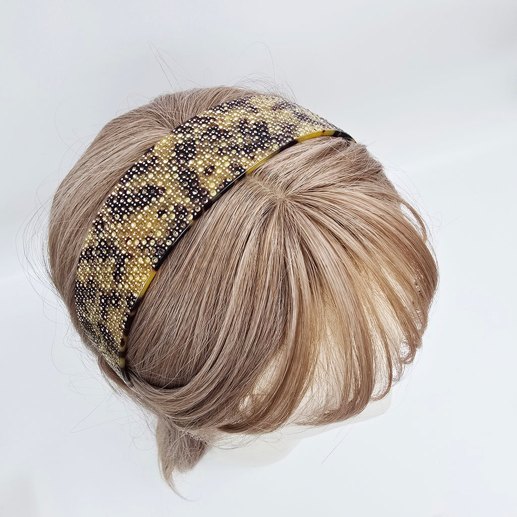 Leopard Cubic Wide Headband 1.6 in wide – Tortoise Shell, French-style