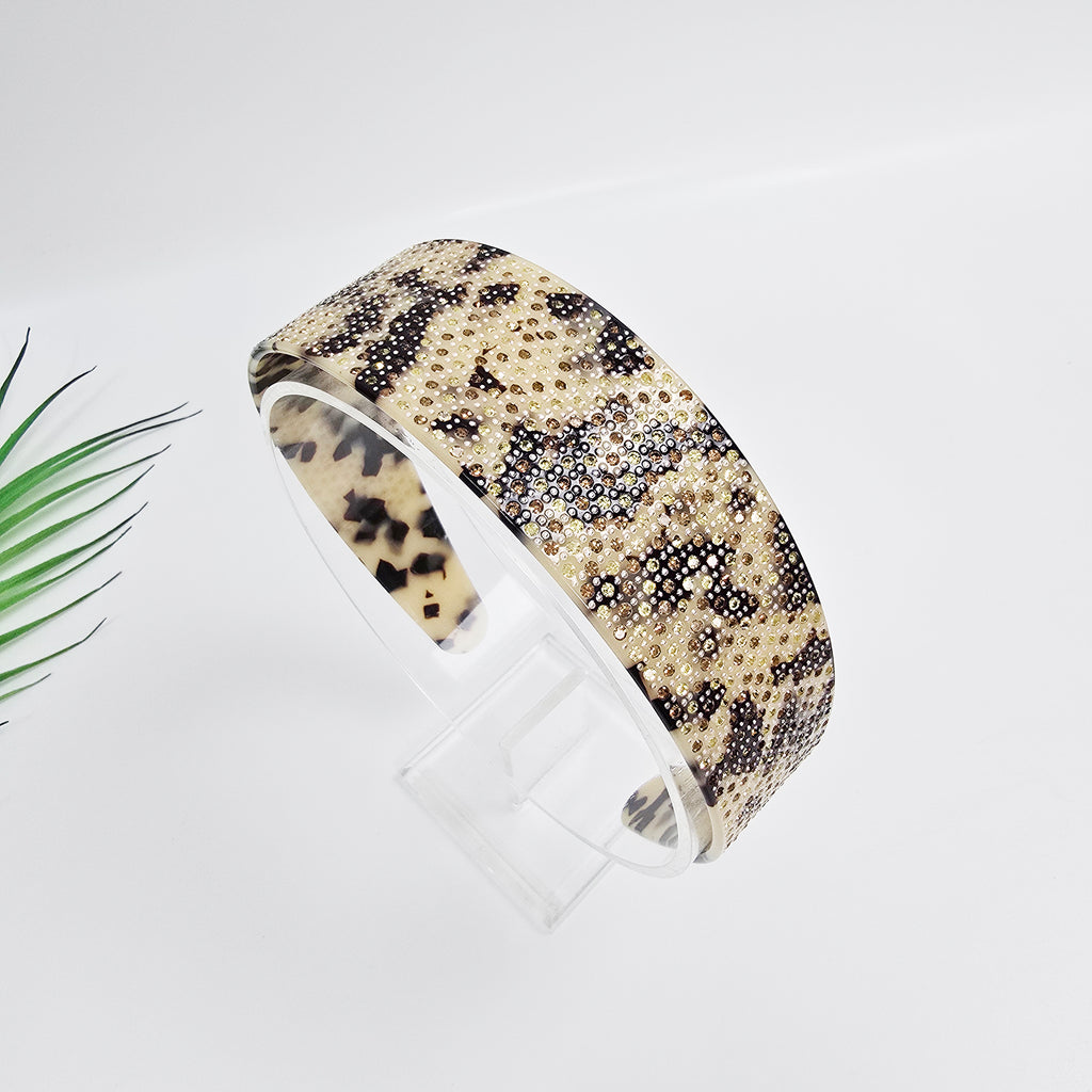 Leopard Cubic Wide Headband 1.6 in wide – Tortoise Shell, French-style