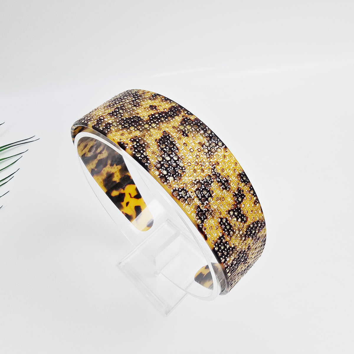 Leopard Cubic Wide Headband 1.6 in wide – Tortoise Shell, French-style