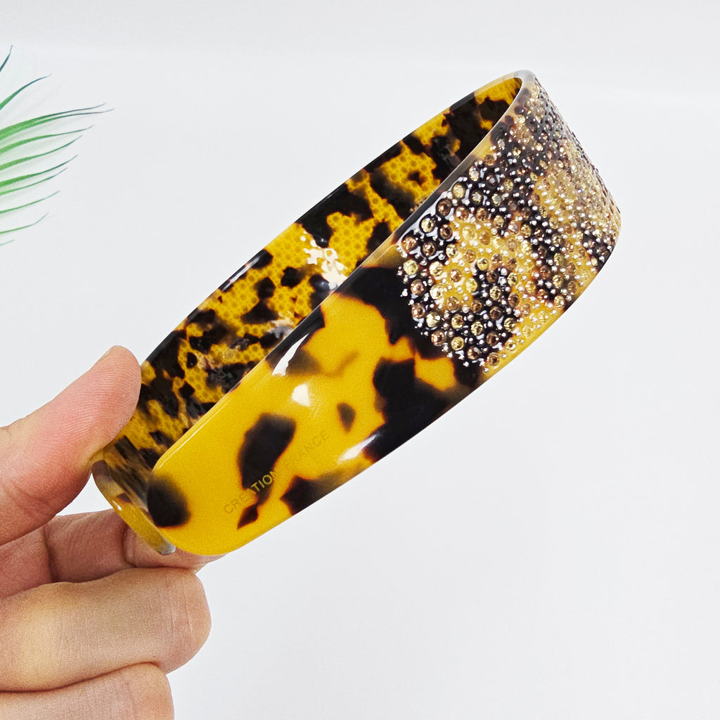 Leopard Cubic Wide Headband 1.6 in wide – Tortoise Shell, French-style