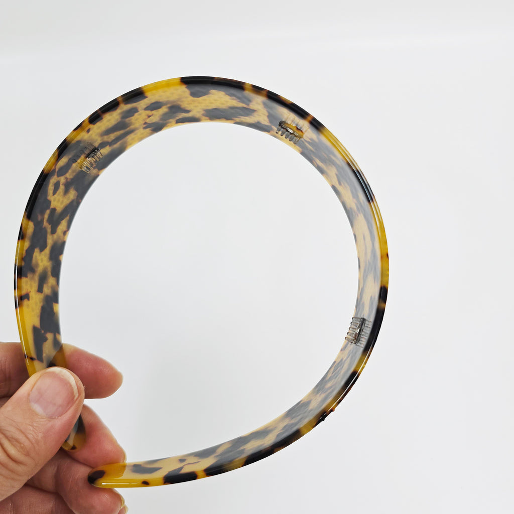 Leopard Cubic Wide Headband 1.6 in wide – Tortoise Shell, French-style
