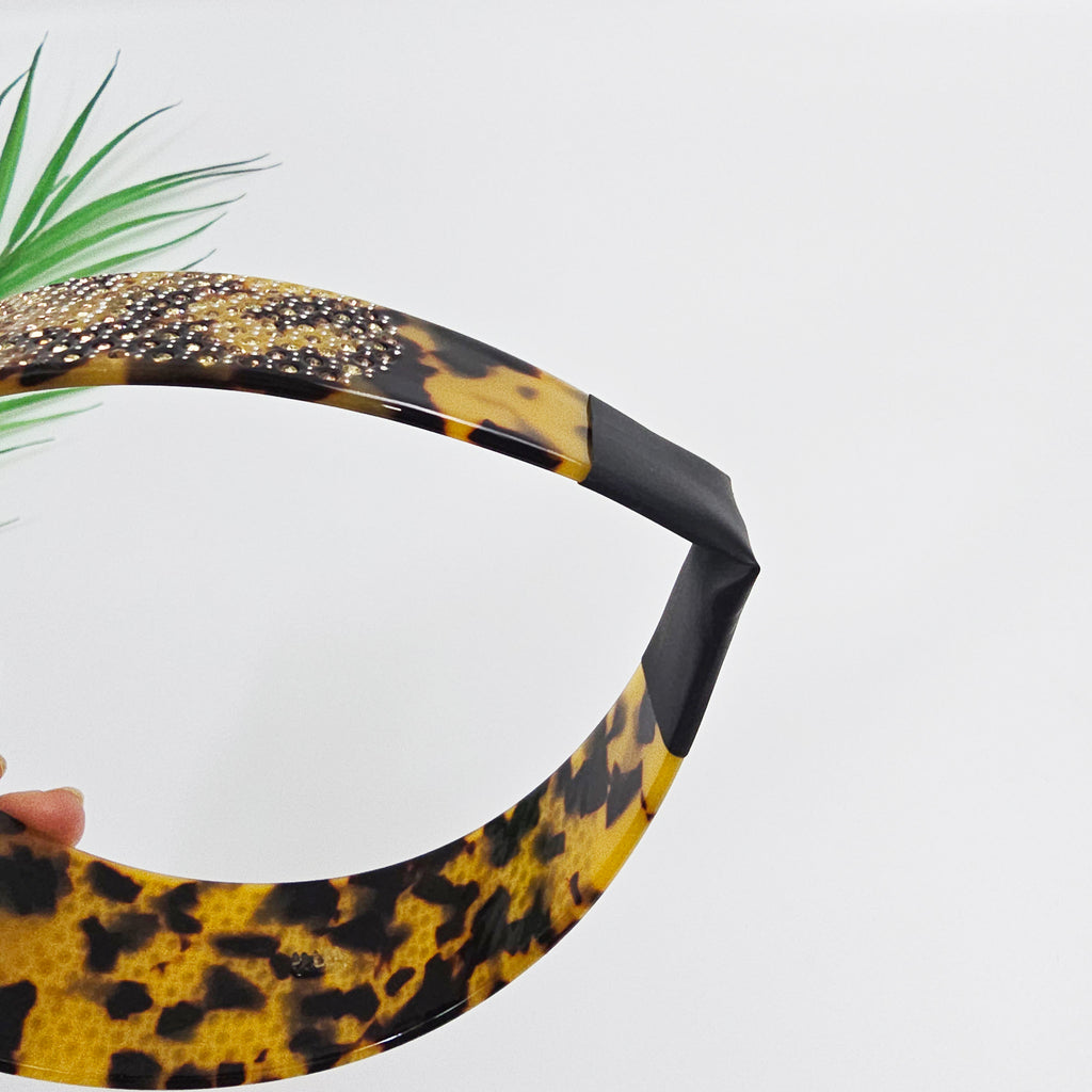 Leopard Cubic Wide Headband 1.6 in wide – Tortoise Shell, French-style
