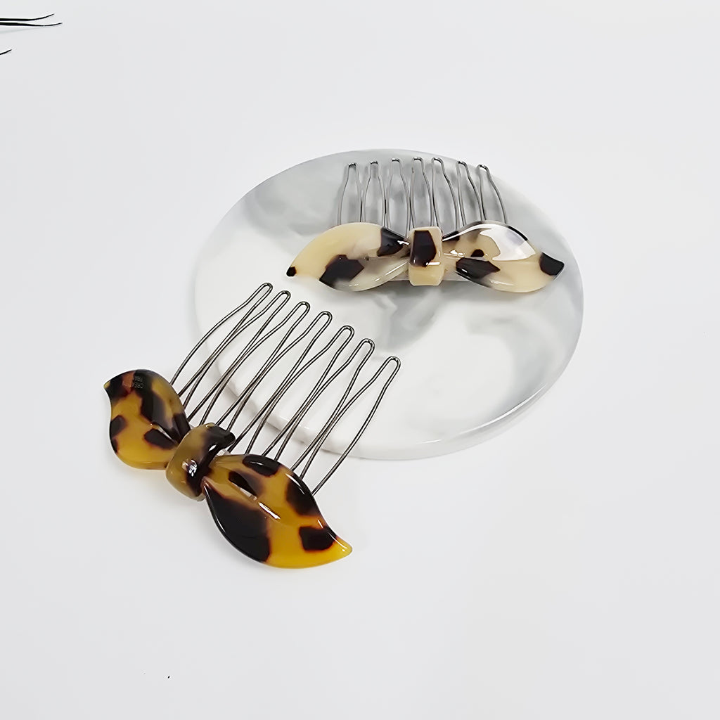 Lip Bow Mini Hair Comb Pin 2.6 in – Tortoise Shell, French Pin