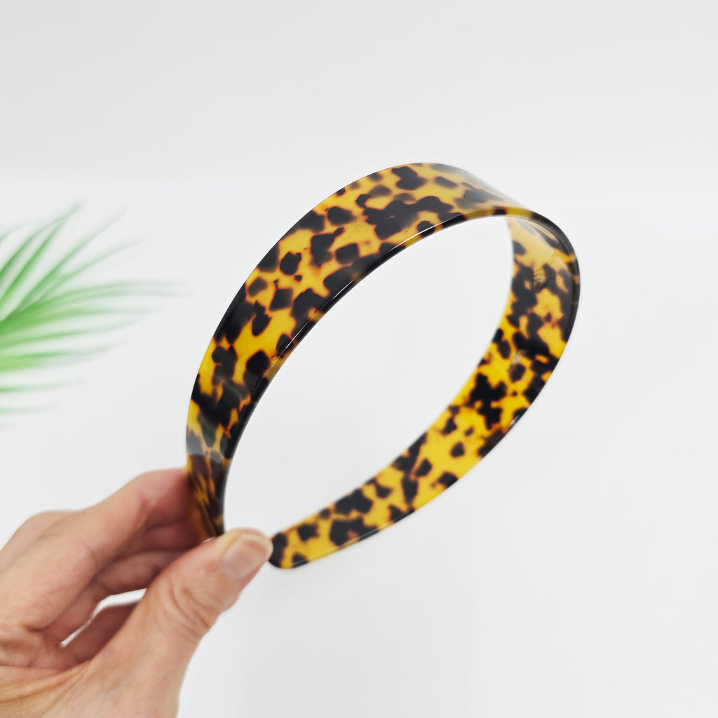 Classic Wide Headband 1.2 in wide – Tortoise Shell, Black, French-style