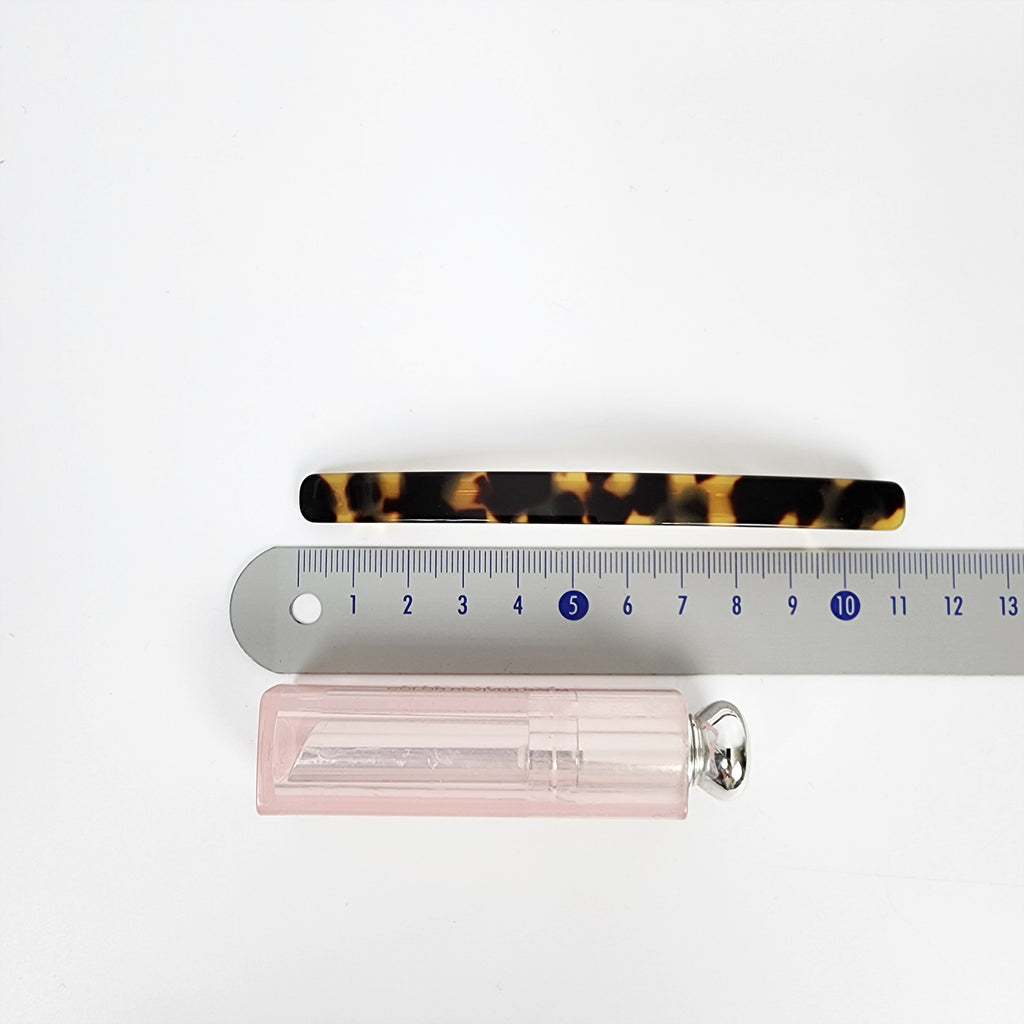Straight Long Hair Barrette 4.3 in – Tortoise Shell & Solid, French Pin