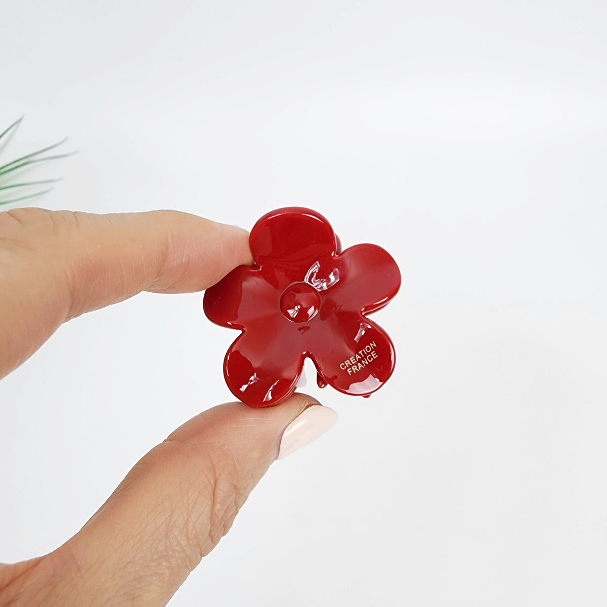 Fleur Mini Hair Claw Clip 1.6 in – 12 Pure Deep Red