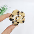 Rose Flower Mini Hair Claw Clip 2.2 in – 1 Leopard Beige