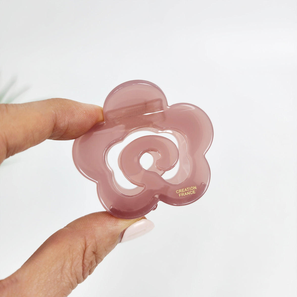 Rose Flower Mini Hair Claw Clip 2.2 in – 7 Pure Pink