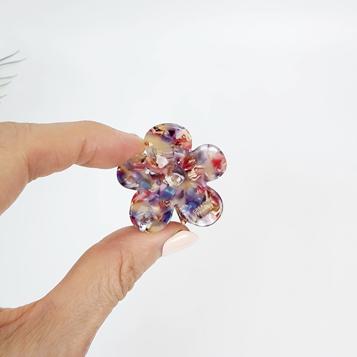 Fleur Mini Hair Claw Clip 1.6 in – 3 Art Deep Pink